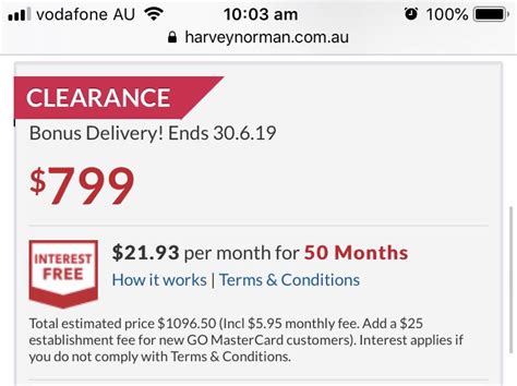 Harvey Norman advertise interest free but still charge .